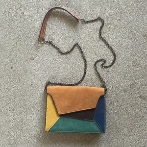 Vintage Suede Patchwork Handbag